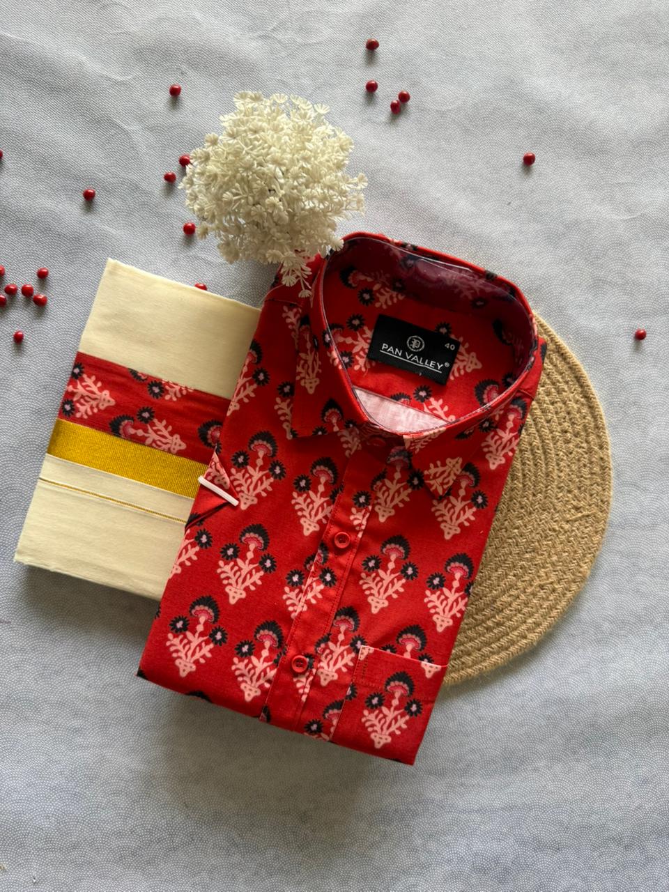 Printed Shirt & Double Mundu Combo