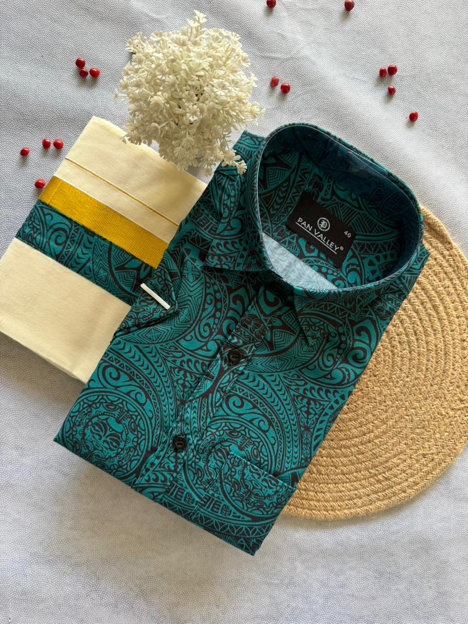 Printed Shirt & Double Mundu Combo