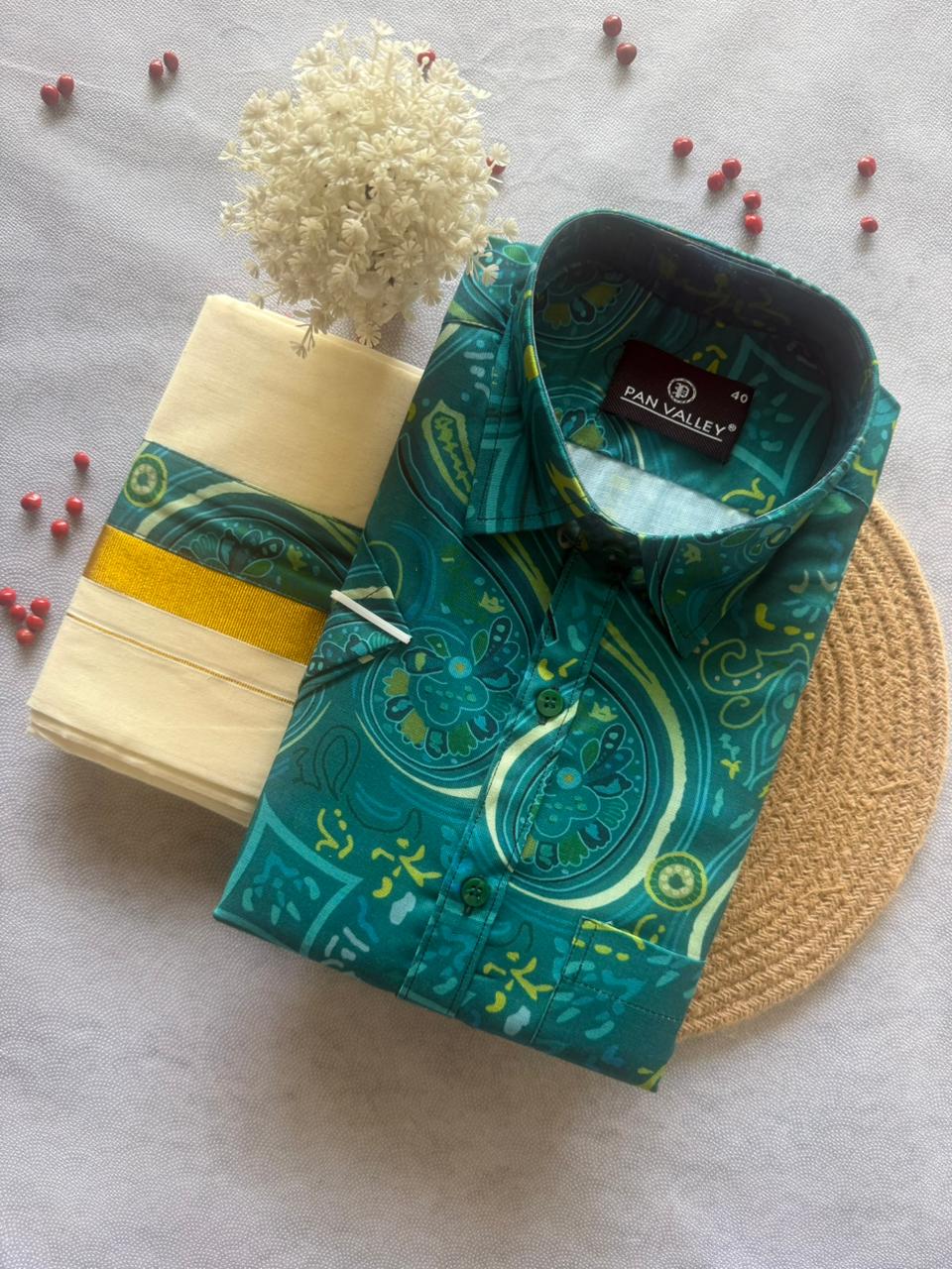 Printed Shirt & Double Mundu Combo