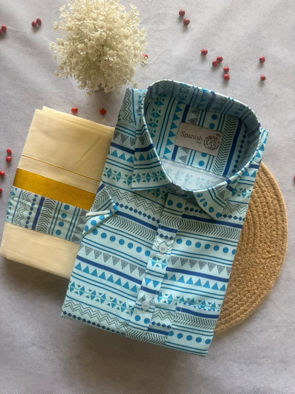 Printed Shirt & Double Mundu Combo