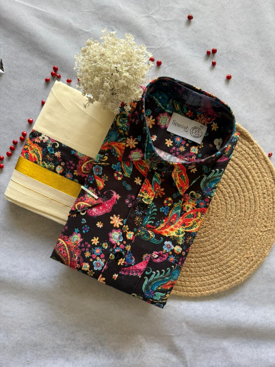 Printed Shirt & Double Mundu Combo