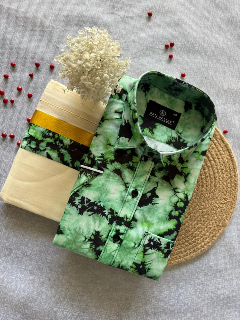Printed Shirt & Double Mundu Combo