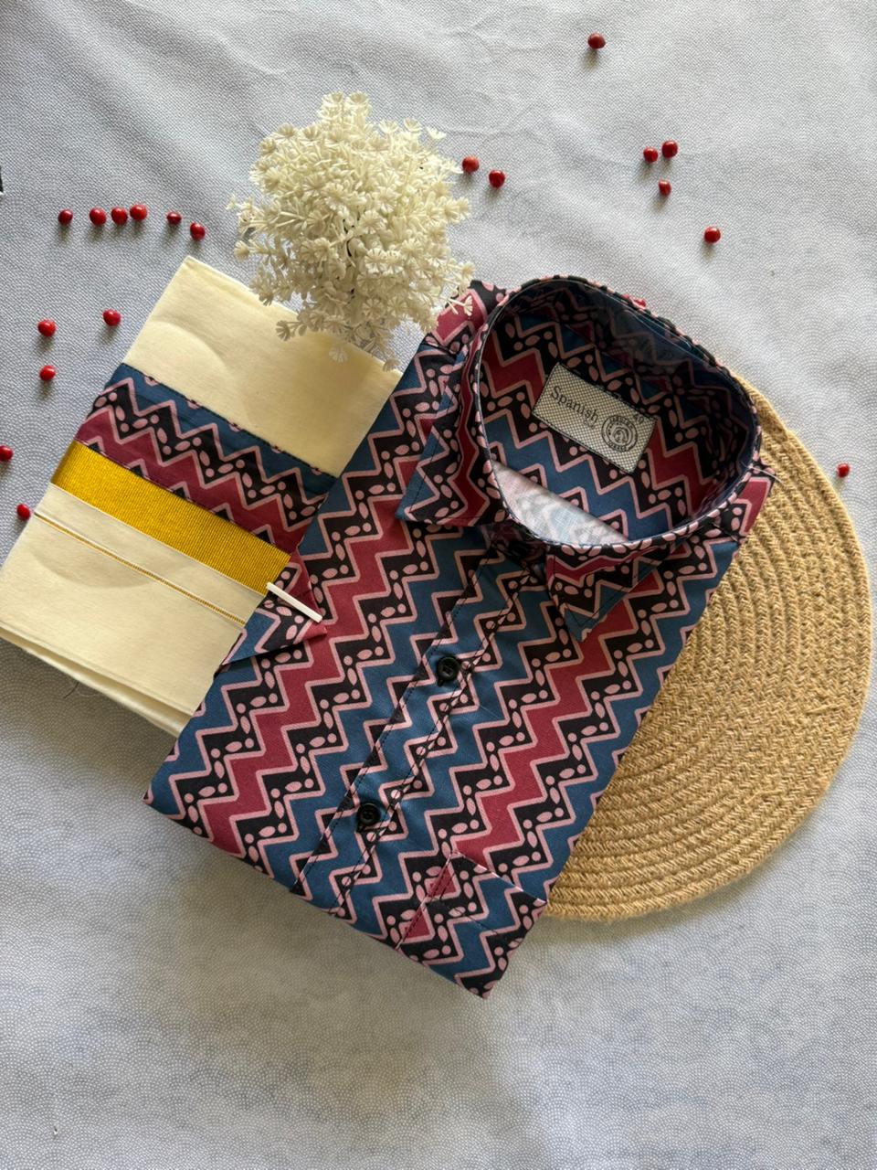 Printed Shirt & Double Mundu Combo