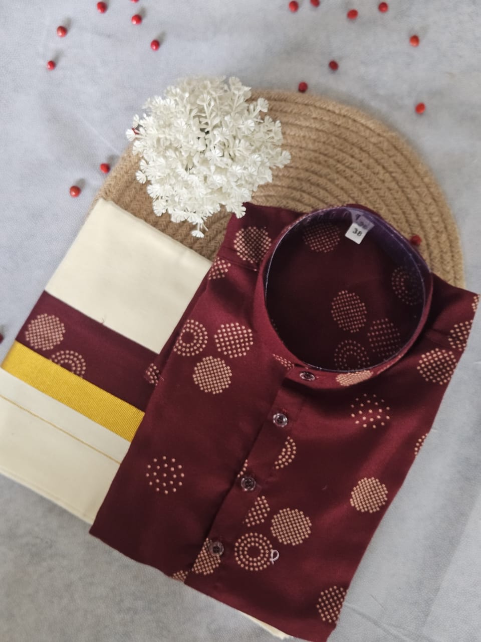 Onam Short Kurta & Double Mundu Combo
