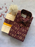 Premium Ajrakh Shirt & Double Mundu Combo